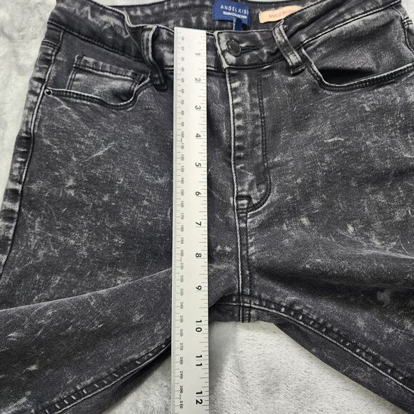 Angel Kiss Jeans Womens 7/28 Black Acid Wash Ankle Skinny Mid Rise Stretch Denim - Picture 10 of 13